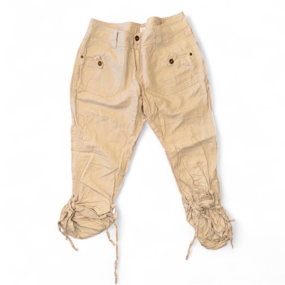 Tan Cropped Pants with Drawstring Hem Maurice’s 7/8